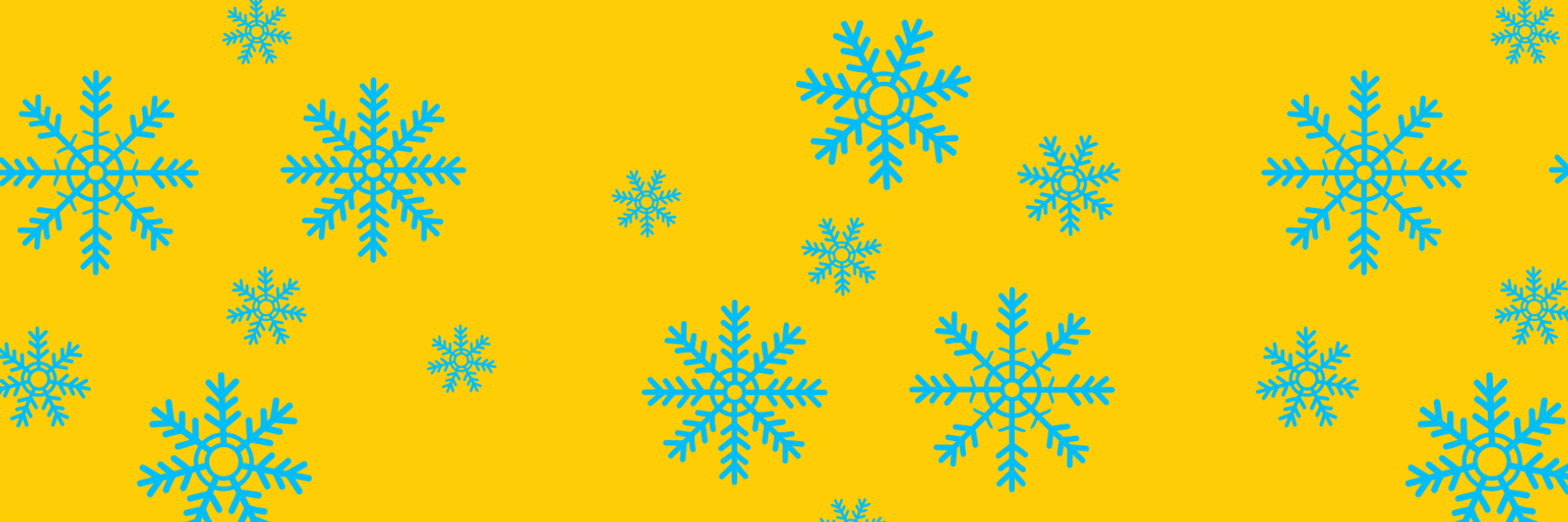 Decorative hero panel with snowflakes