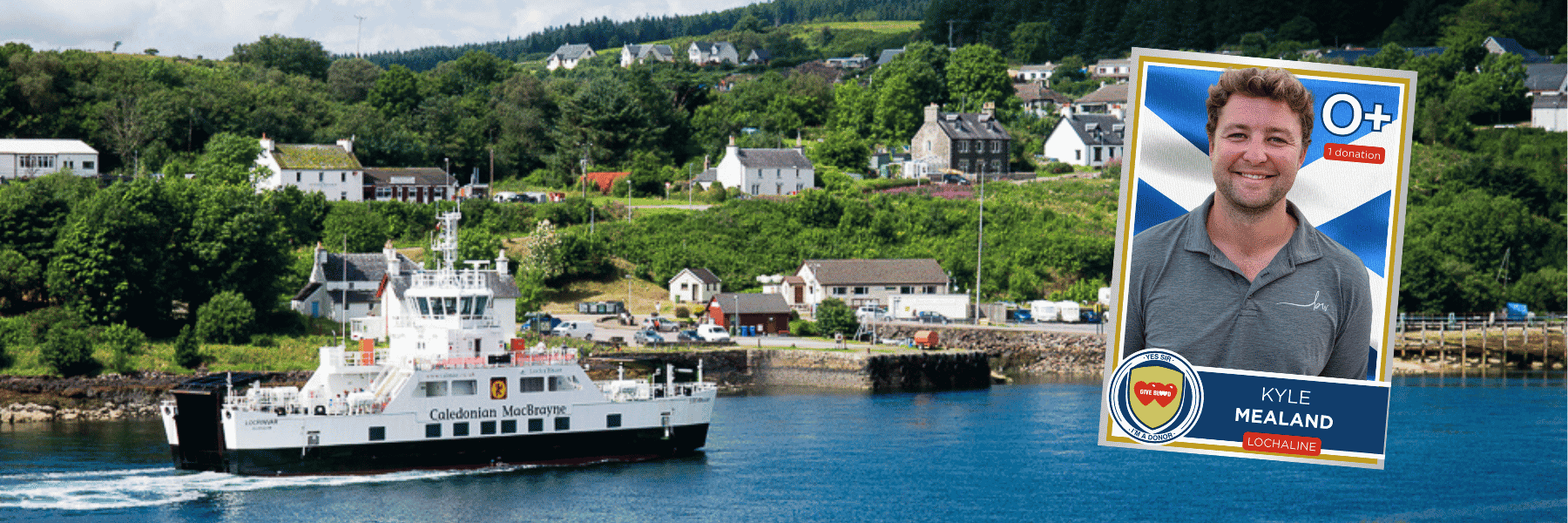 Photo or Lochaline with photo of Kyle inset