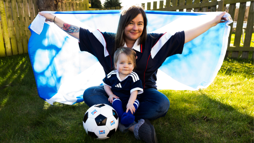 Alexandria and mum Nicolle will be supporting Scotland in the World Cup